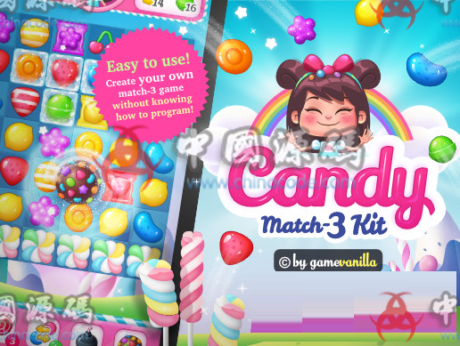 Unity糖果三消除游戏源码Candy Match 3 Kit v1.1.1 手游-第1张