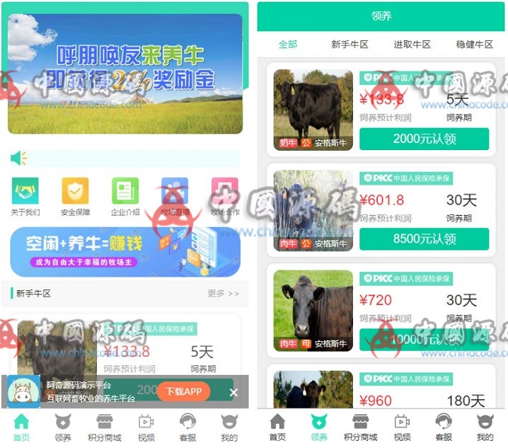 《牧场养牛》区块链源码（带积分商城+抽奖+会员特权） 网站-第1张