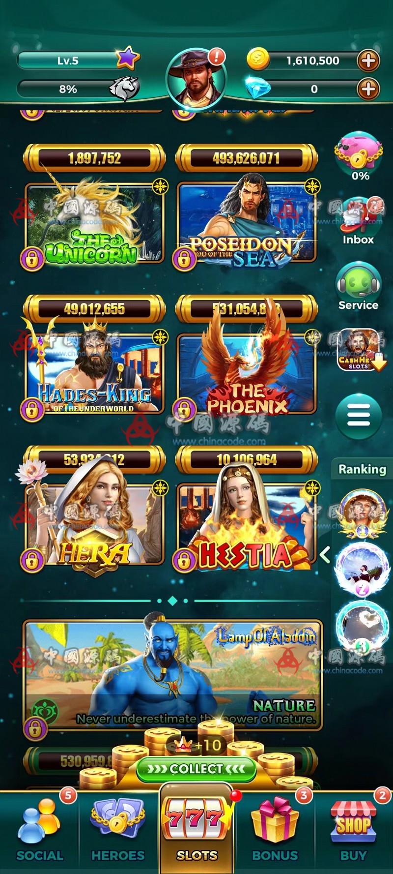 【置顶】竖版英文SLOTS《Cash Hero》源码 手游-第5张