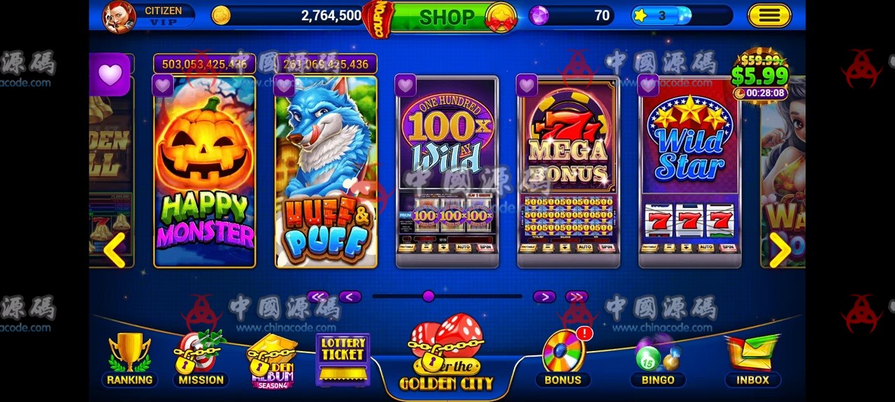 【置顶】英文SLOTS《Golden City Casino》源码 H5-第8张
