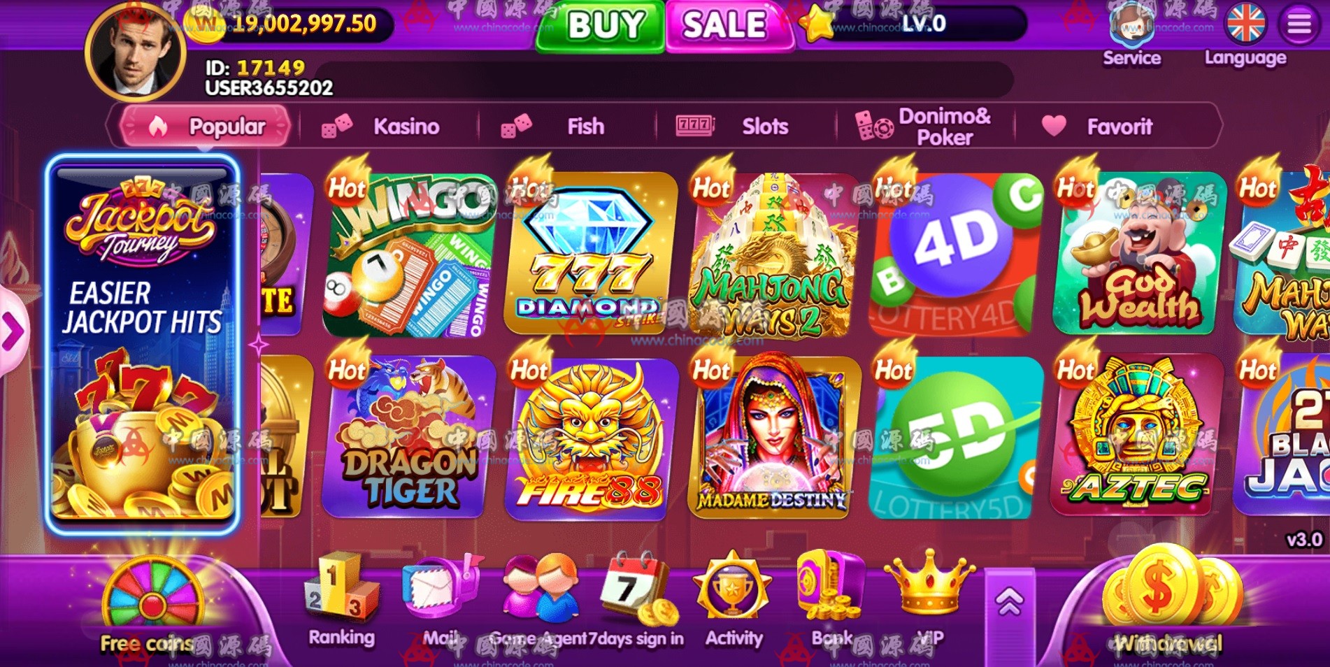 《YOUMESLOTS》2025版源码 H5-第3张