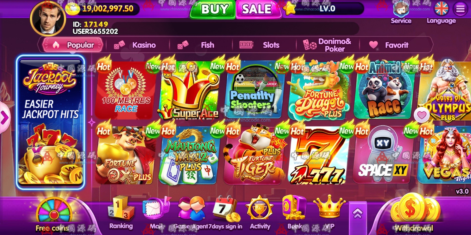 《YOUMESLOTS》2025版源码 H5-第2张