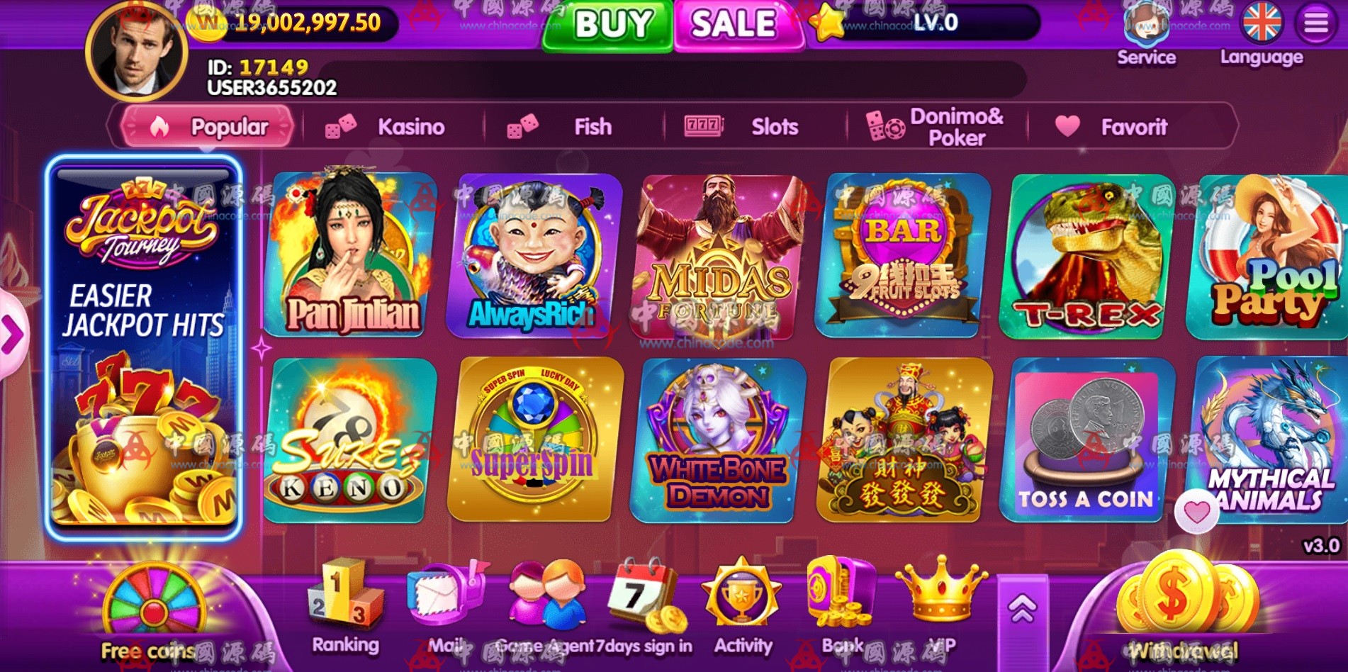 《YOUMESLOTS》2025版源码 H5-第9张