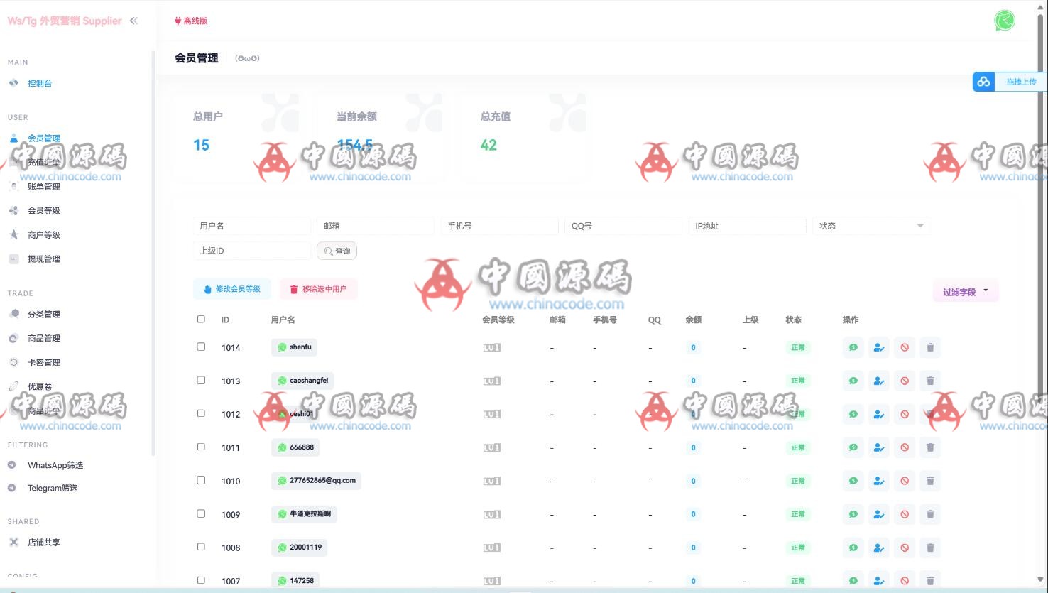 WhatsApp/TG外贸营销系统源码 网站-第6张