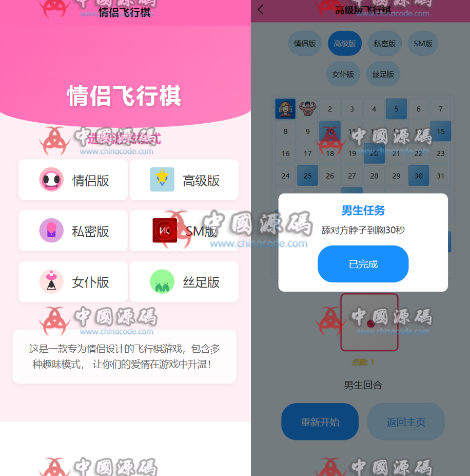 情侣飞行棋游戏源码 网站-第1张