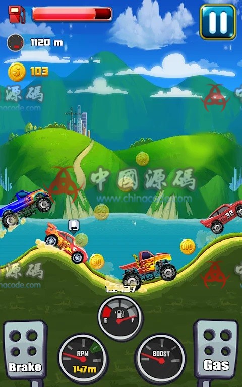 《超级麦昆爬山赛 （McQueen Hill Climb）》源码 手游-第5张