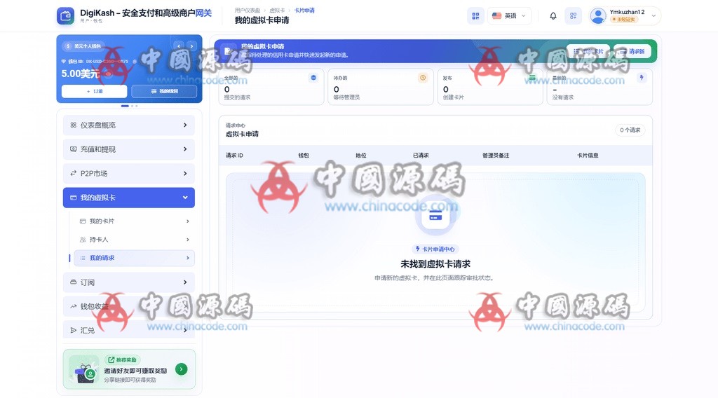 DigiKash数字钱包支付网关源码+虚拟卡+商户代理系统 网站-第3张